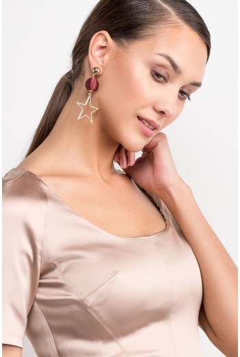 Star and ball earrings