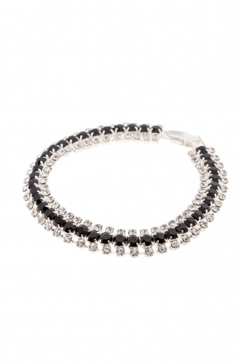 Crystal silver evening bracelet