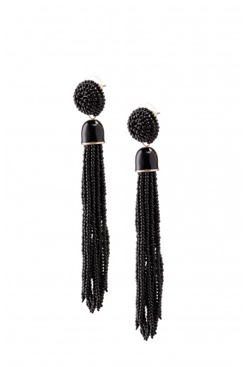 Long black beaded tassels